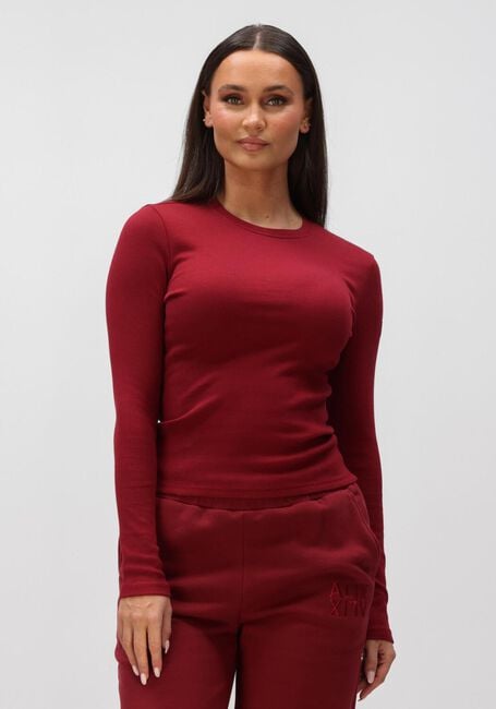 ALIX THE LABEL LADIES KNITTED LONGSLEEVE TOP Hauts & T-shirts Bordeaux - large