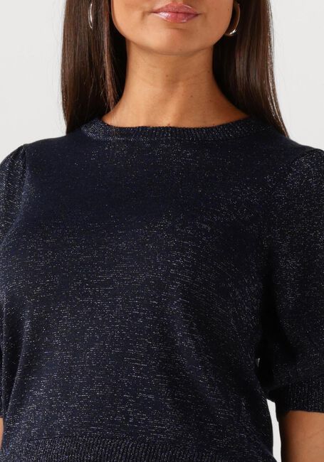 MINUS Pull LIVA PUFF SLEEVE METALLIC KNIT PULLOVER Bleu foncé - large