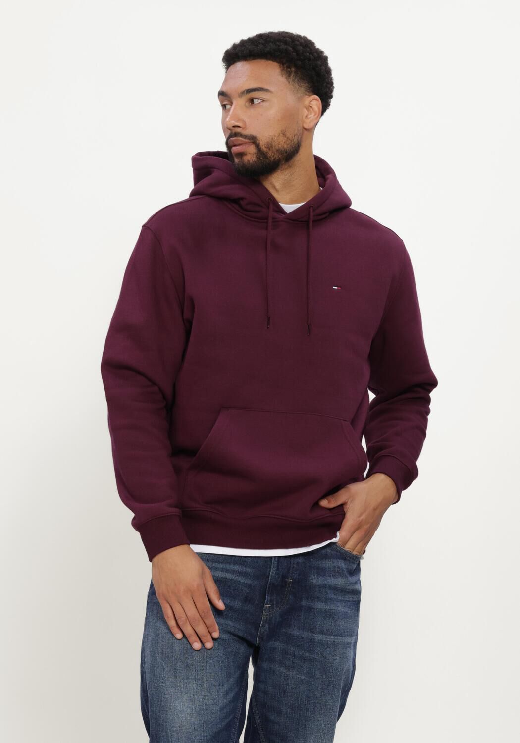 Bordeaux TOMMY JEANS Sweater TJM REG S FLAG HOODIE EXT - large