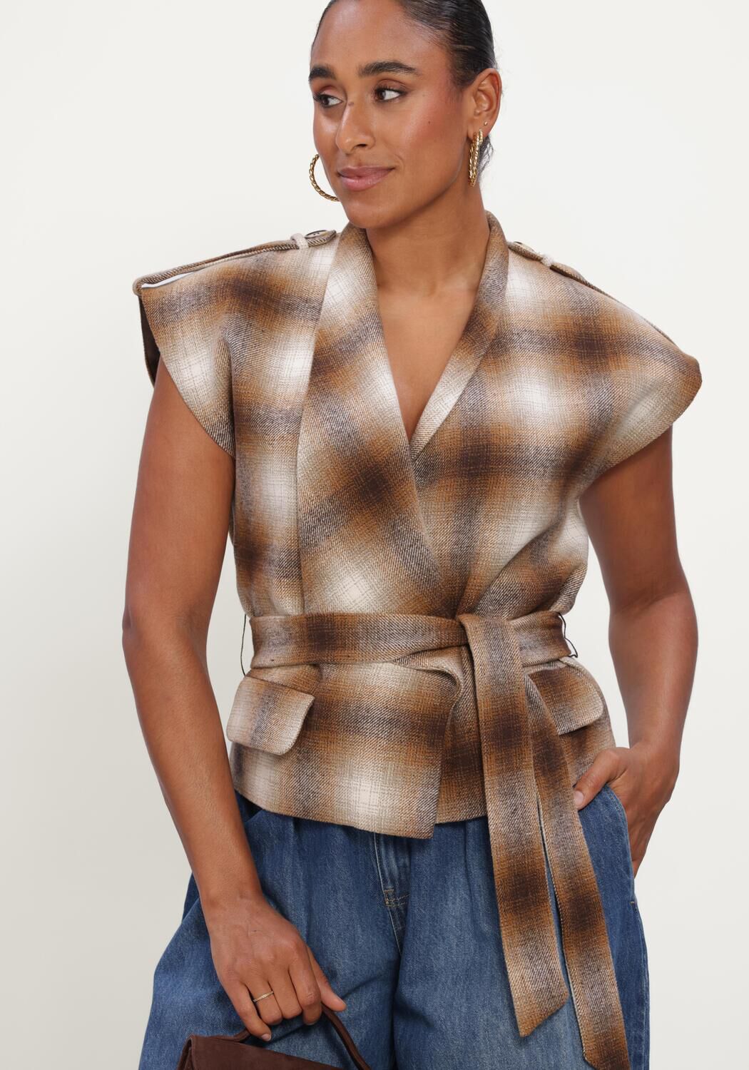 Bruine EST'SEVEN Top SIRAL TOP - large