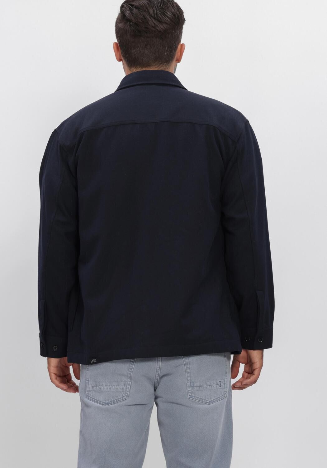 Donkerblauwe BUTCHER OF BLUE Overshirt DAN WOOL OVERSHIRT - large