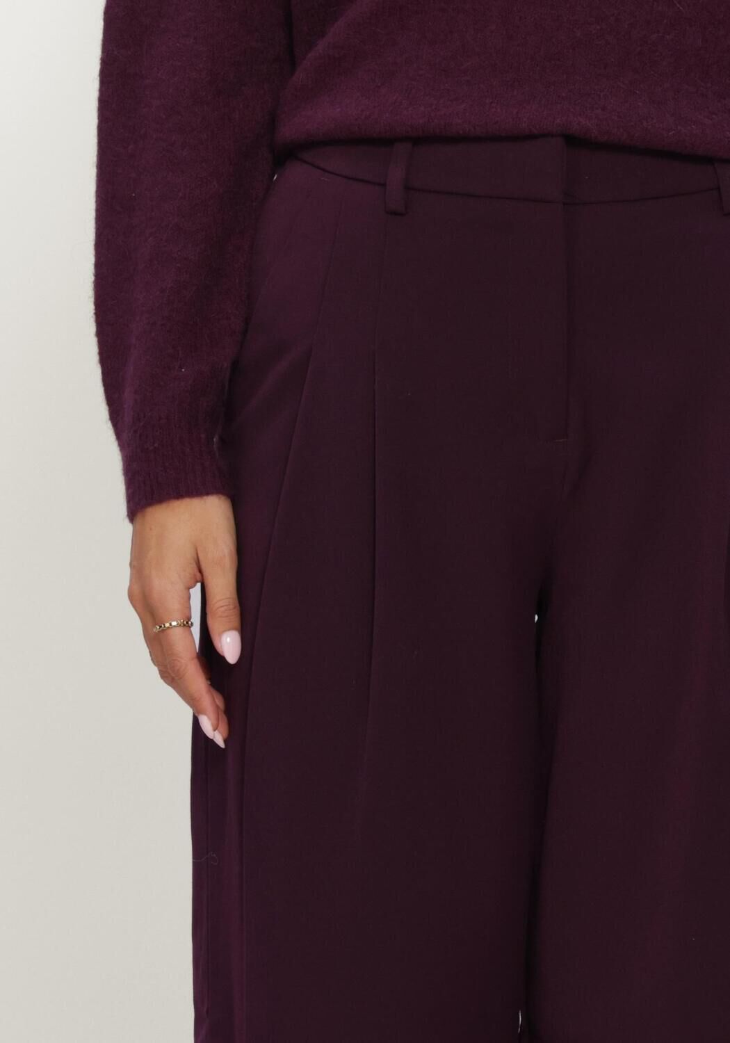 Bordeaux MSCH COPENHAGEN Pantalon MSCHHENRIKA HW PANTS - large