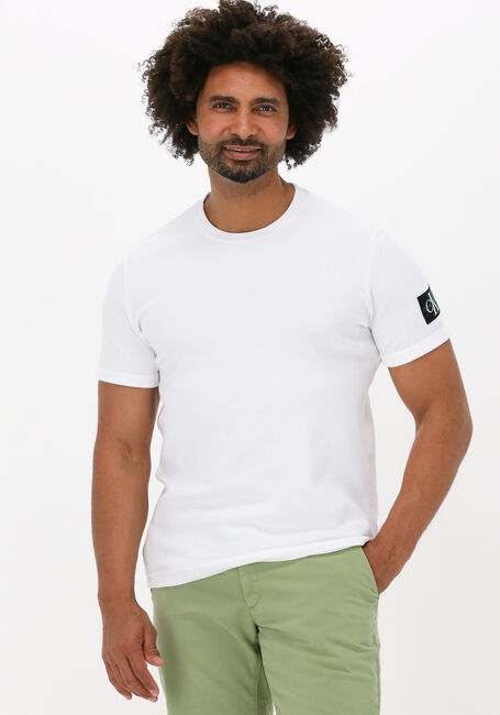 CALVIN KLEIN T-shirt MONOGRAM BADGE WAFFLE SS TEE en blanc - large
