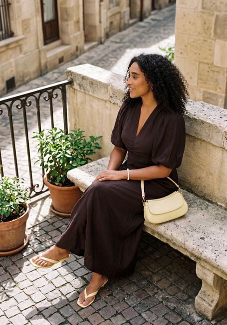 CO'COUTURE Robe maxi HERACC SS PUFF DRESS en marron - large