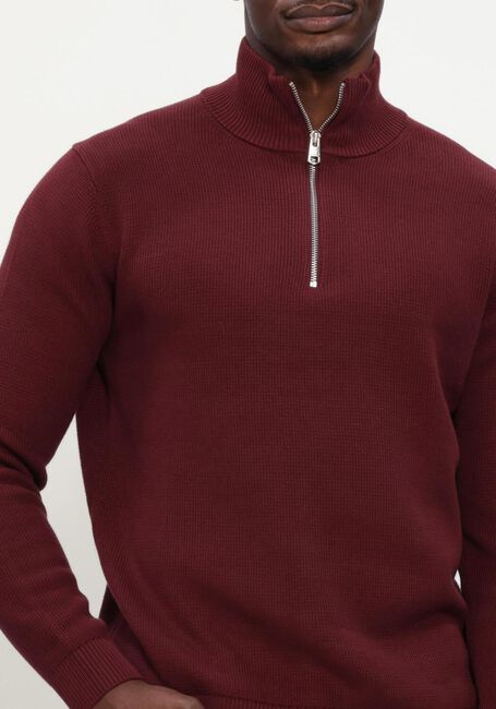 SELECTED MEN Pull SLMDANE LS KNIT STRUCTURE HALF ZIP Bordeaux - large