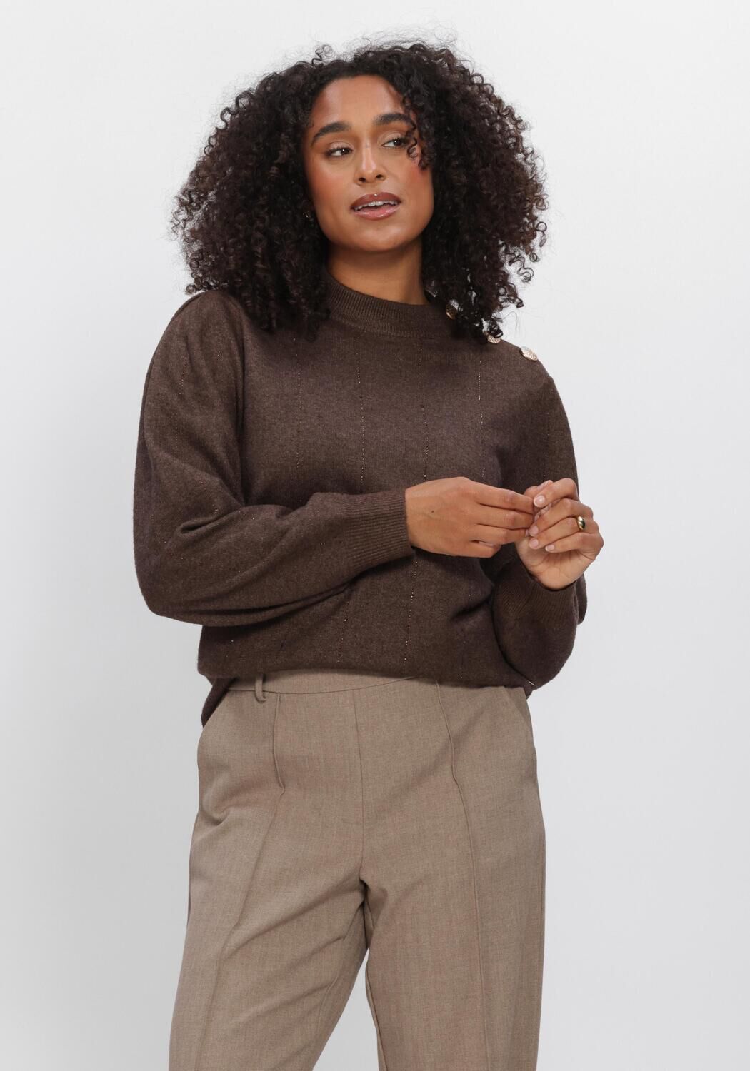 NUKUS Pull MOLLY PULLOVER STRASS en marron - large