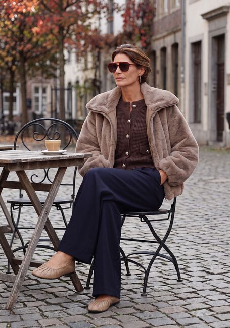 Bruine BEAUMONT Faux fur jas MAXIE JACKET - large