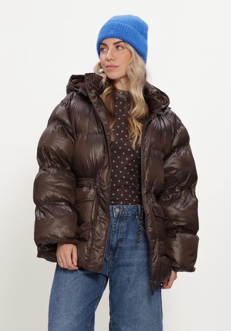 Bruine NEO NOIR Gewatteerde jas CLOTILDE SHINY PUFFER JACKET - large