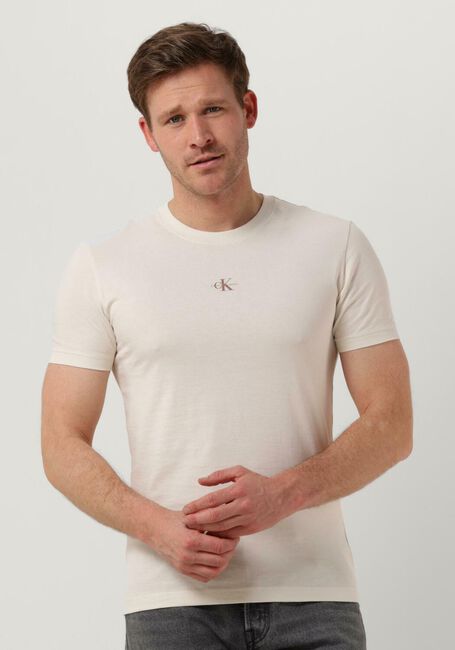 CALVIN KLEIN T-shirt MICRO MONOLOGO TEE Blanc - large