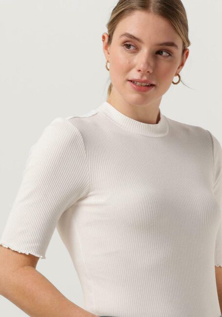 Witte SELECTED FEMME Top SLFANNA 2/4 CREW NECK TEE - large