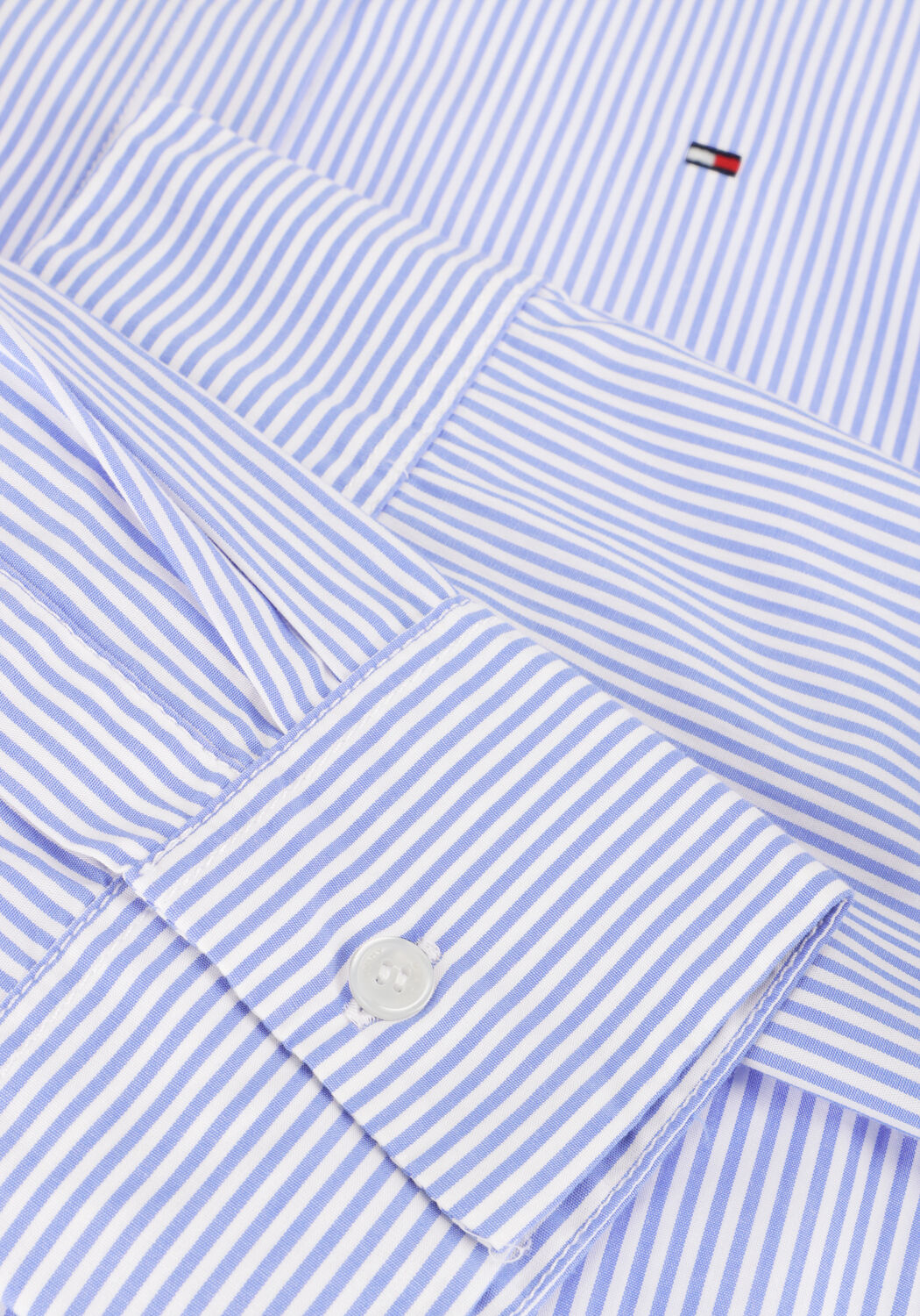 Lichtblauwe TOMMY HILFIGER  ESSENTIAL STP REGULAR SHIRT - large