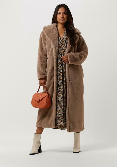 NOTRE-V Manteau en fausse fourrure FUR LONG COAT en taupe - large