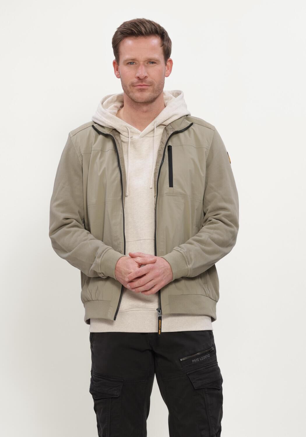 Groene PME LEGEND Jack SHORT JACKET SINGLE JERSEY TERRY NYLON MIX HB - large