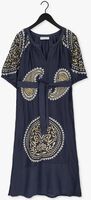Donkerblauwe GREEK ARCHAIC KORI Maxi jurk SHORT SLEEVE DRESS WITH BELT PAISLEY