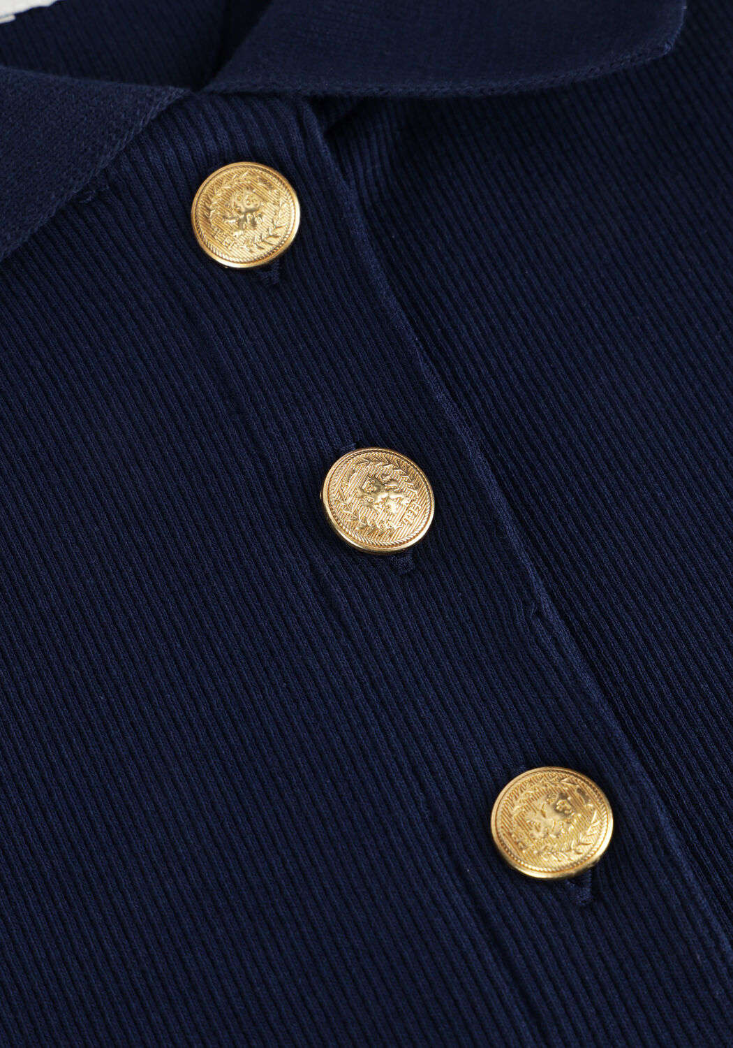 TOMMY HILFIGER T-shirt SLIM GOLD BUTTON POLO SS Bleu fonc&eacute; - large