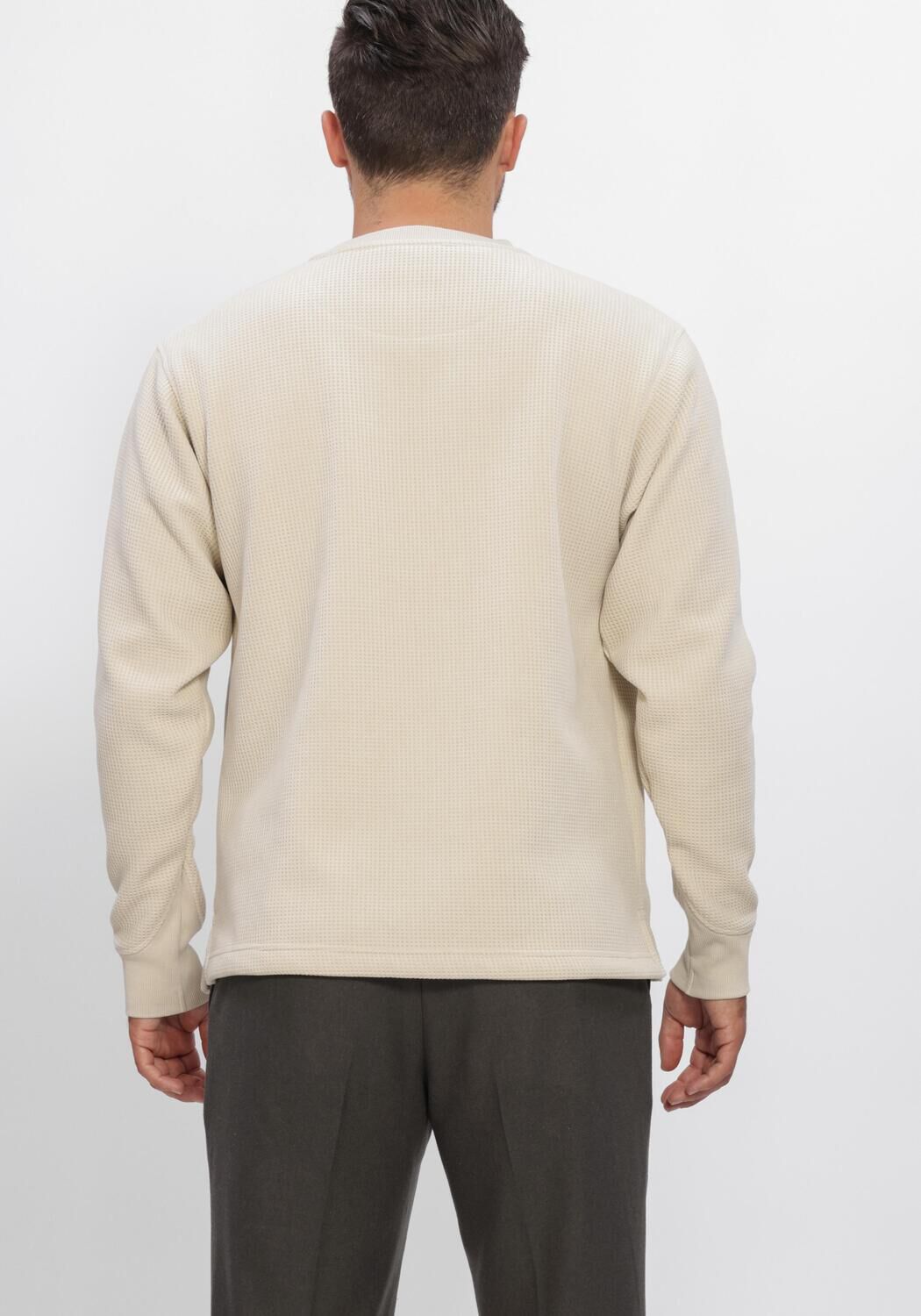 BUTCHER OF BLUE Pull FLUX HEAVY WAFFLE SWEAT en beige - large