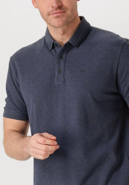 Blauwe CAST IRON Polo SHORT SLEEVE POLO POPCORN JERSEY MELANGE - large