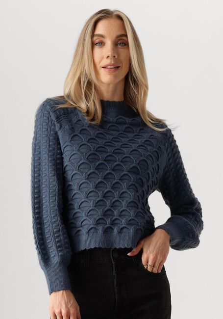 Blauwe OBJECT Trui OBJSIDA KNIT L/S RE PULLOVER - large