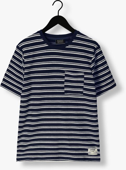 SCOTCH & SODA T-shirt STRUCTURED STRIPE POCKET T-SHIRT Bleu foncé - large