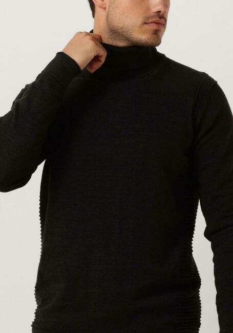 CAST IRON Col roulé TURTLENECK COTTON HEATHER PLATED en noir - large