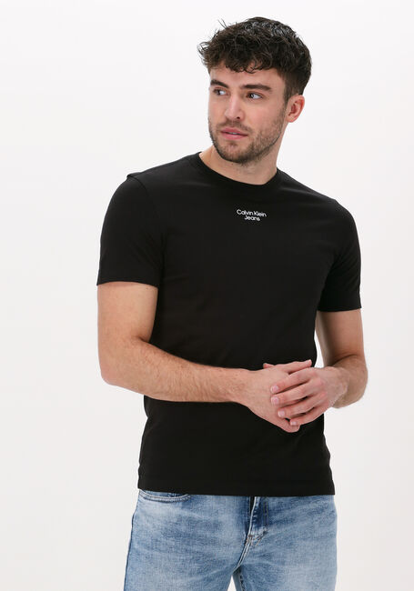CALVIN KLEIN T-shirt STACKED LOGO TEE en noir - large