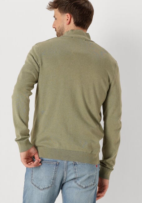 Khaki SELECTED MEN Trui SLHBERG HALF ZIP CARDIGAN NOOS - large