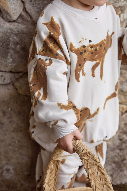 PLAY UP Chandail PRINTED FLEECE SWEATER en beige - large
