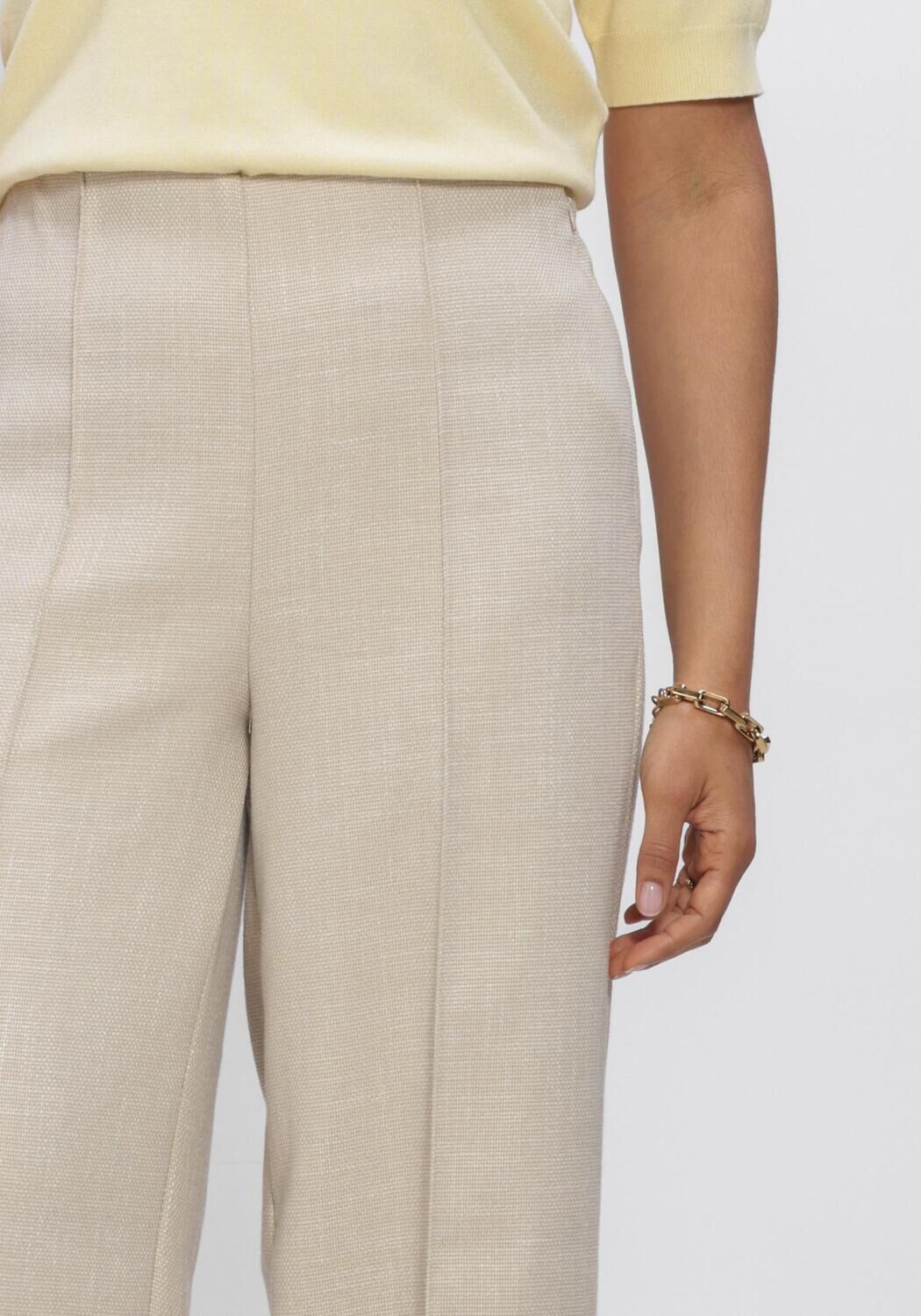 Y.A.S. Pantalon YASCOMIRA HMW PANT en beige - large