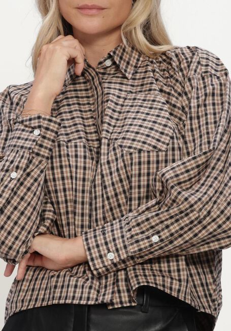 HAUTE L'AMITI&Eacute; SOPHIE DESSERT CHECK SHIRT Blazers Sable - large