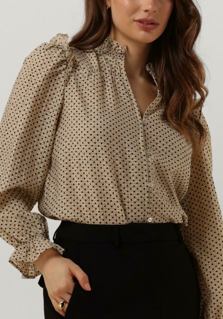 Beige CO'COUTURE  CHESS DOTT SHIRT - large