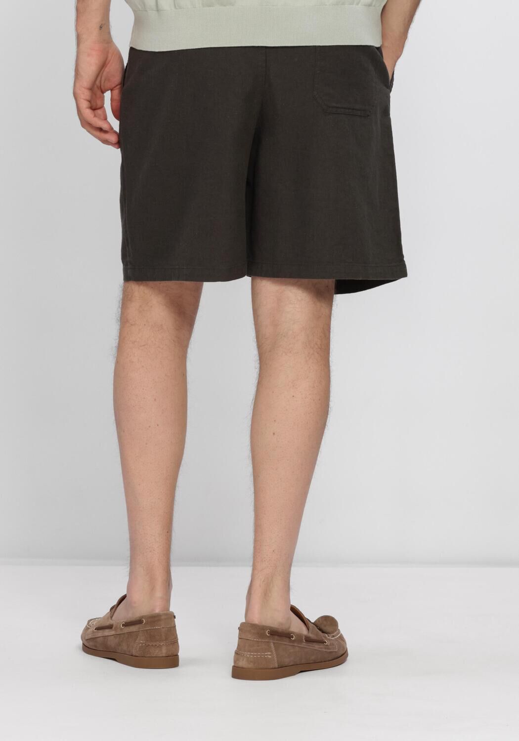 SELECTED MEN Pantalon courte SLHREGULAR-HARVEY LINEN BLEND  SHORTS Vert fonc&eacute; - large