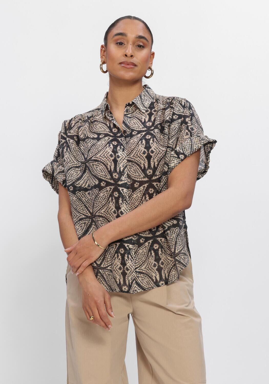 Zwarte SUMMUM  BLOUSE ETHNIC PRINT - large