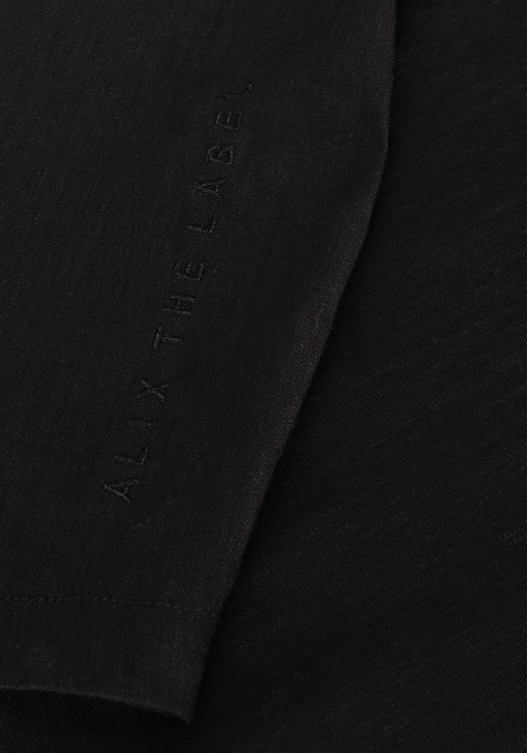 Zwarte ALIX THE LABEL Mini jurk LADIES WOVEN BALLOON SLEEVE LINEN DRESS - large