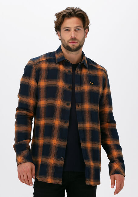 Oranje PME LEGEND Casual overhemd LONG SLEEVE SHIRT TWILL CHECK - large