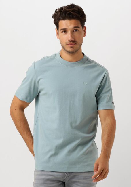 Blauwe CAST IRON T-shirt SHORT SLEEVE R-NECK REGULAR FIT INTERLOCK - large