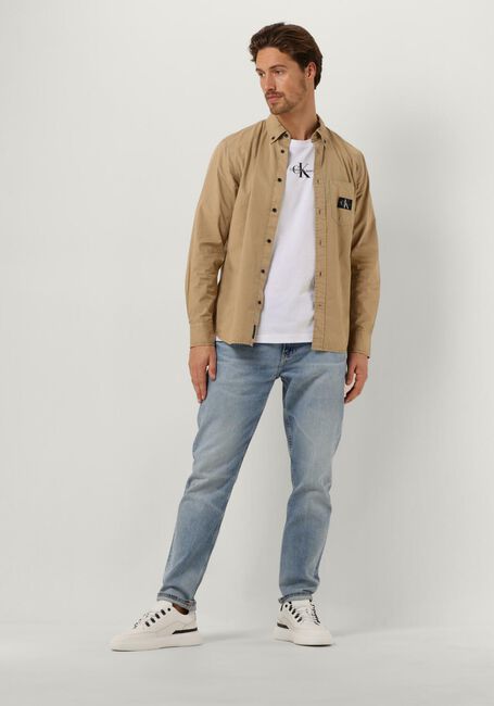CALVIN KLEIN Surchemise REGULAR SHIRT en beige - large