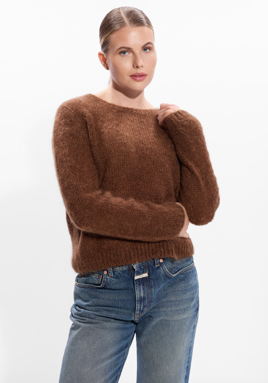 DES PETITS HAUTS Pull CHOUKY en marron - large