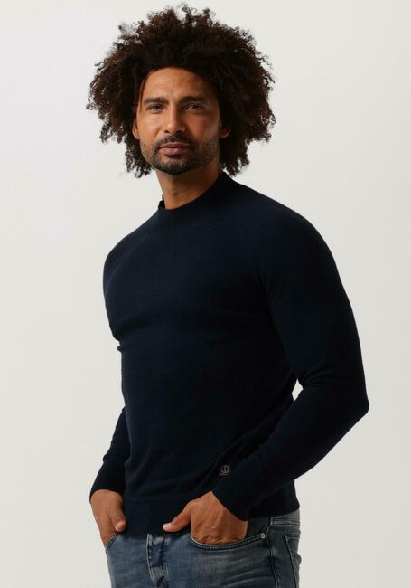 DSTREZZED Pull MOCK NECK SOFT COTTON MELANGE Bleu foncé - large