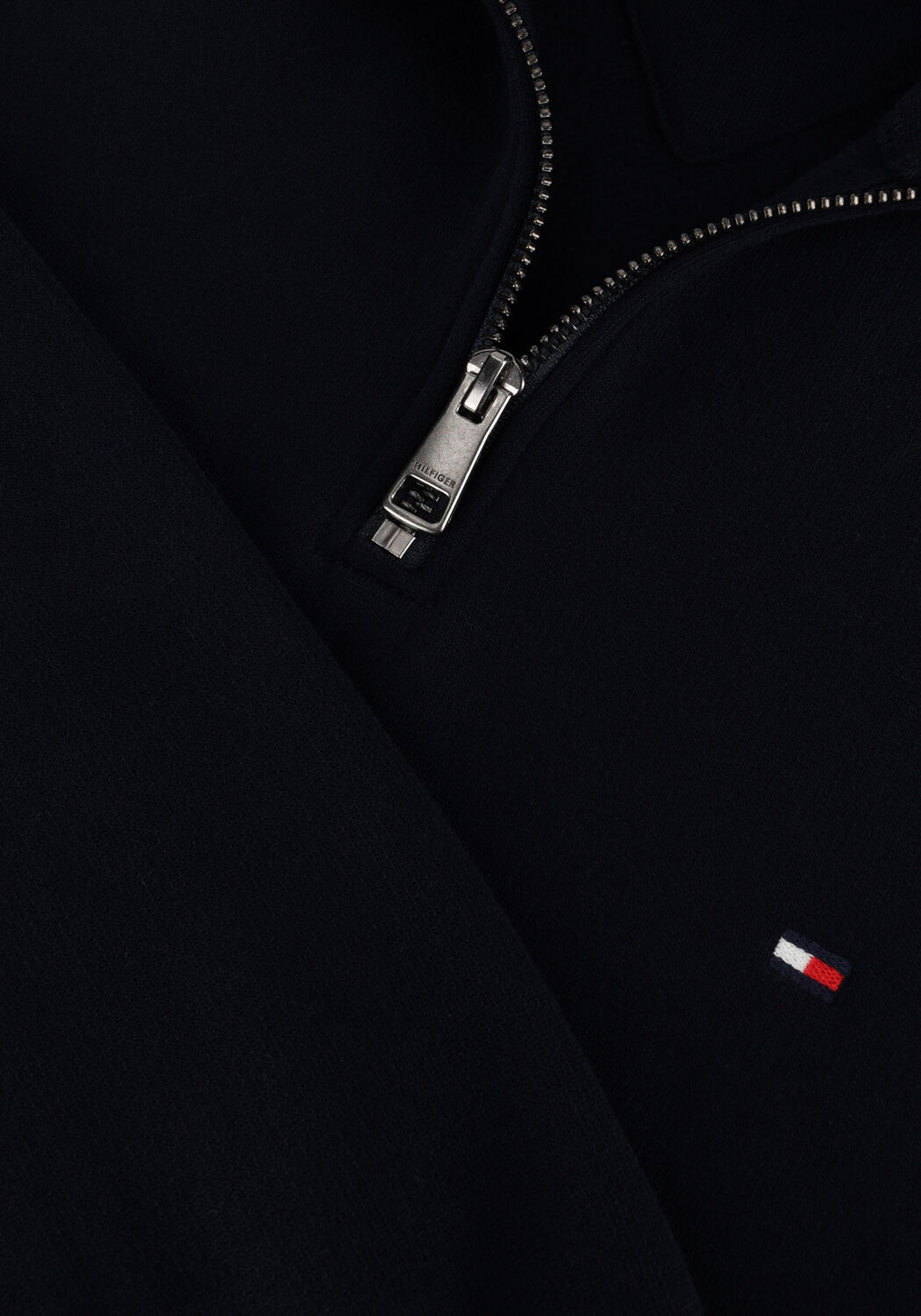 Donkerblauwe TOMMY HILFIGER Trui ESSENTIAL FLEECE 1/4 ZIP - large