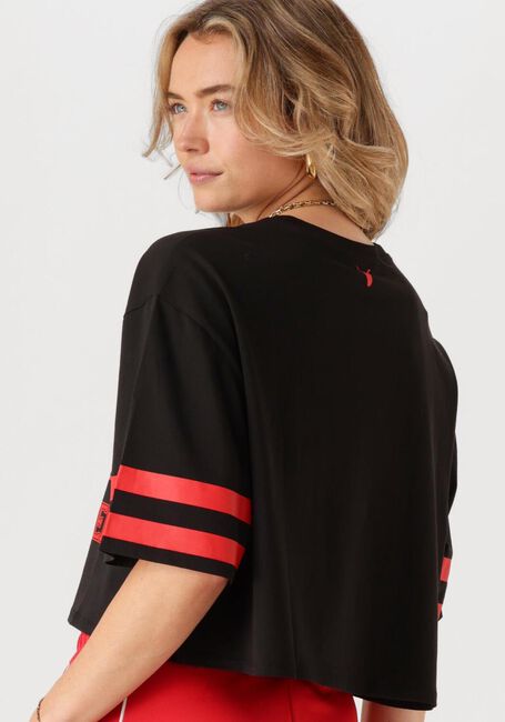 Zwarte ALIX THE LABEL T-shirt LADIES KNITTED CROPPED SPORTS - large