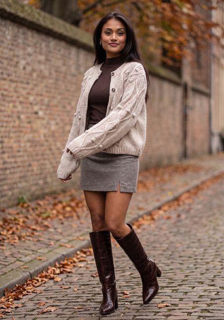 Taupe MODSTR&Ouml;M Minirok CECARMD SKIRT - large
