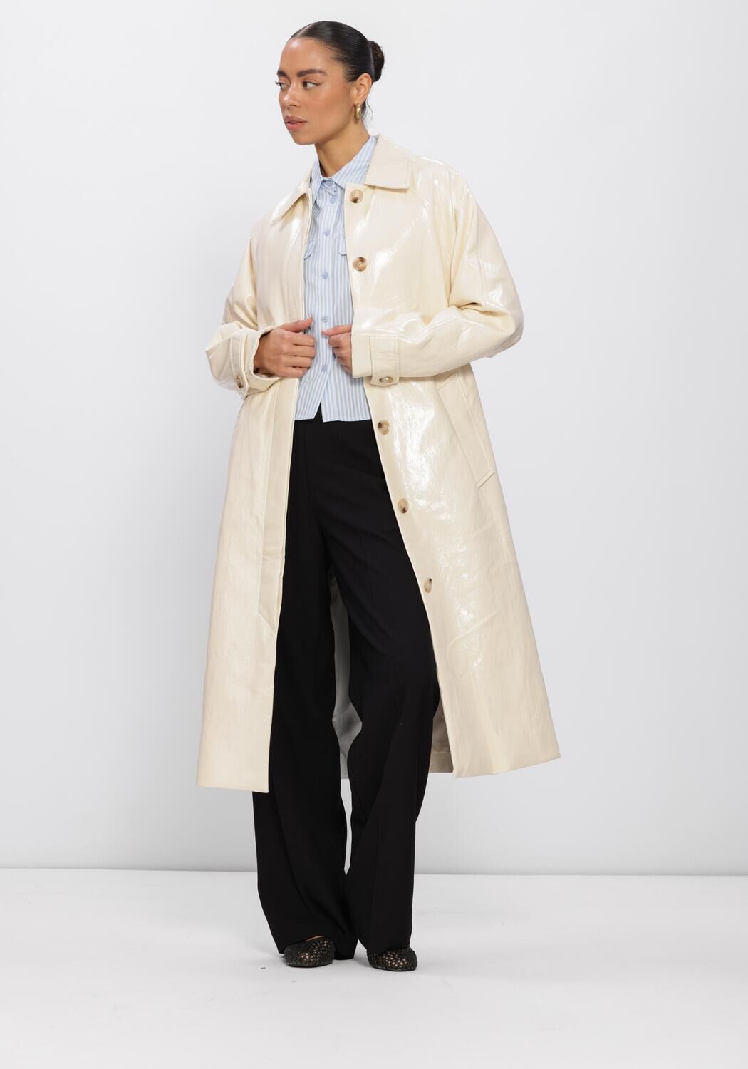 GRACE & MILA Trenchcoats SS2619002 Cr&egrave;me - large