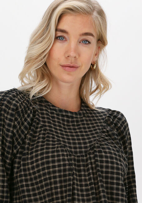 Zwarte BY-BAR  BOBBIE CHECK BLOUSE - large