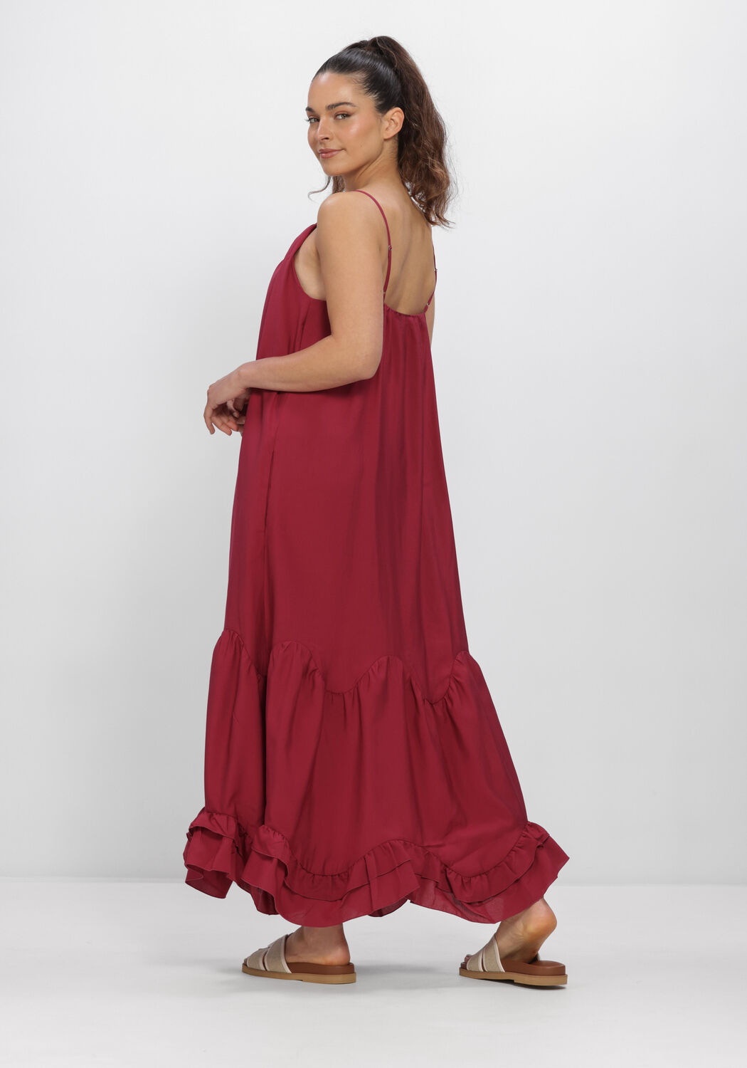 Bordeaux Y.A.S. Jurken YASSEMA STRAP LONG DRESS S. - large