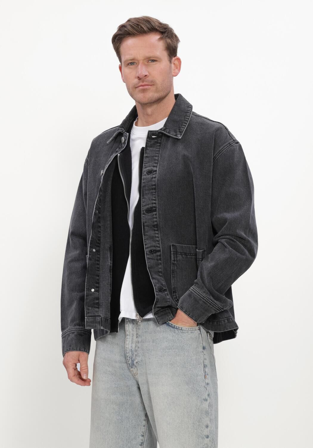 Zwarte RESTER&Ouml;DS  RTNATHAN OVERSHIRT - large
