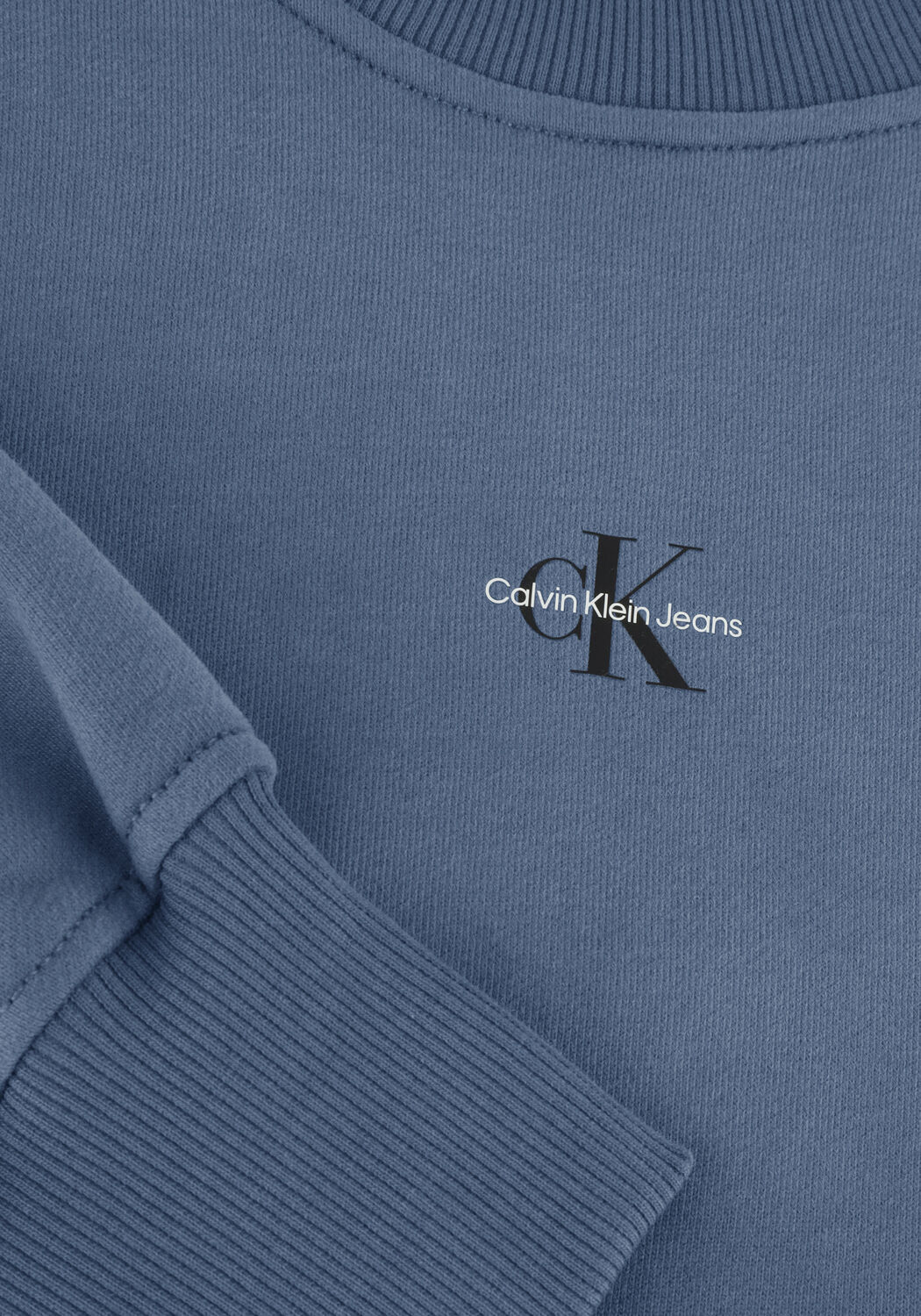CALVIN KLEIN Pull MICRO MONOLOGO CREW NECK en bleu - large