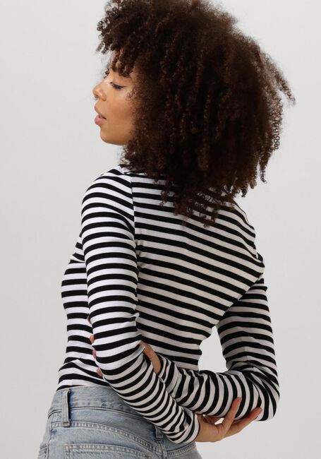 CALVIN KLEIN WOVEN LABEL RIB LONG SLEEVE Hauts & T-shirts en noir - large