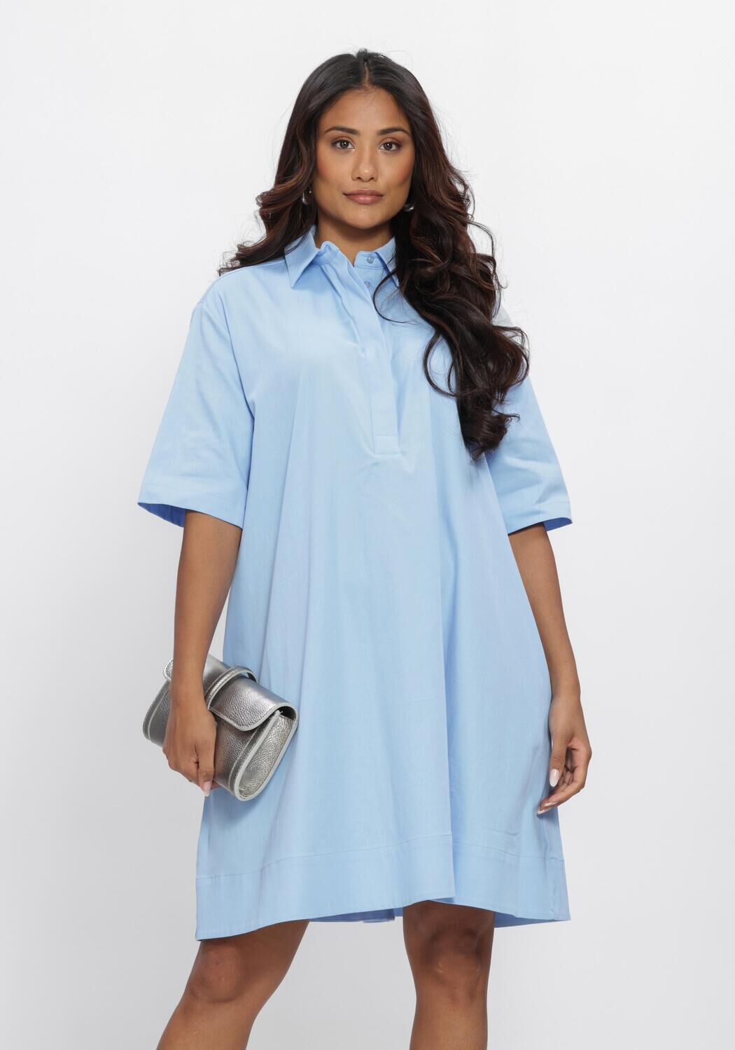 EST'SEVEN Mini robe BEYZA DRESS Bleu clair