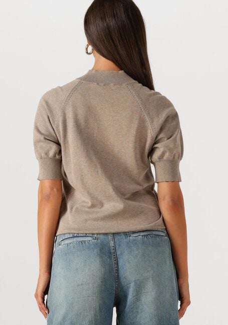 SUMMUM Pull SHORT SLEEVE SWEATER SOFT VISCOSE POLYAMIDE KNIT en beige - large