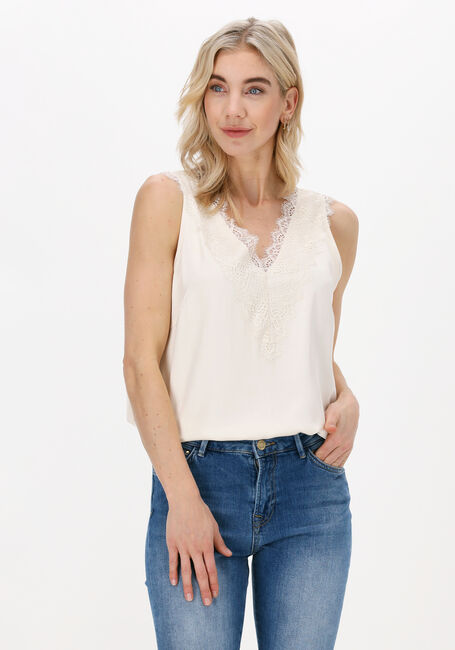 Beige SUMMUM Top SINGLET LACE SILKY SATIN - large